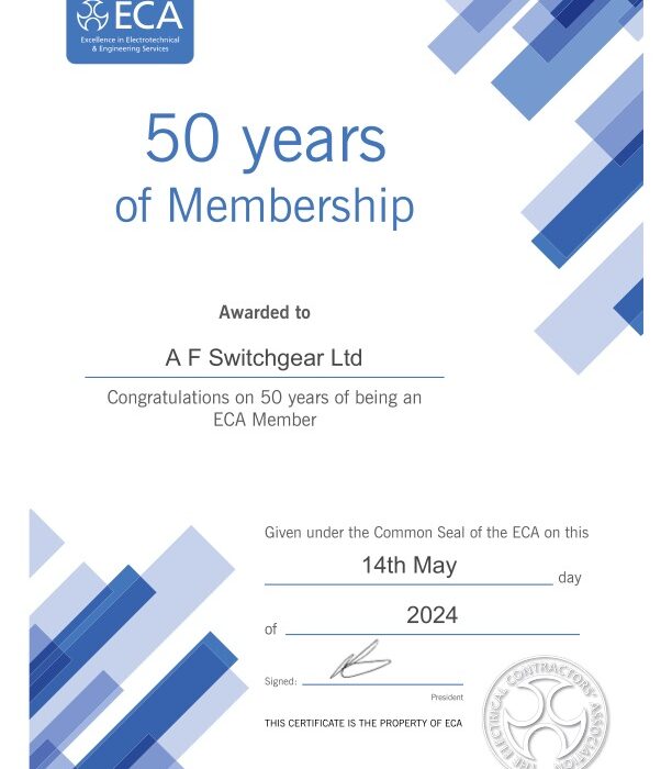 ECA Excellence in Electrotechnical Engineering 50 Year Award