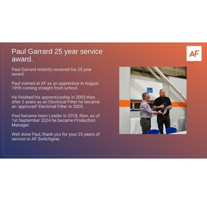 Paul Garrard 25 year Service Award